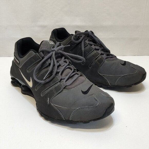 Nike Shox NZ Dark Gray 378341-059 NuBuck Upper Athletic Shoes Mens 12 Cushioned - Picture 3 of 9